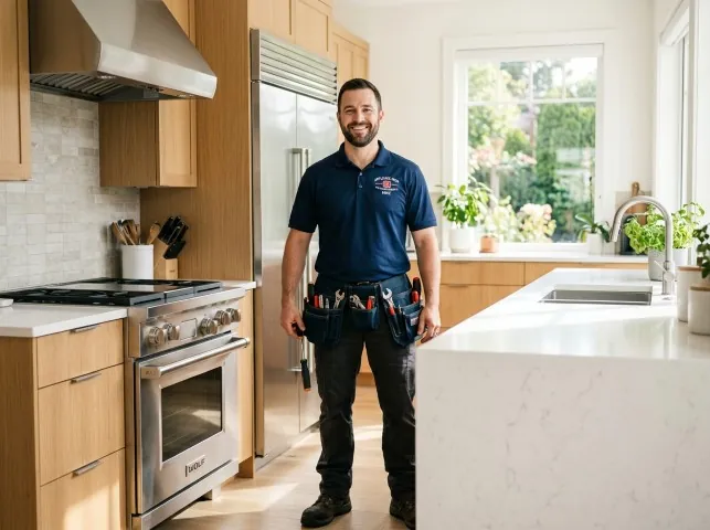 Appliance Repair Hero technician in a Alexandria, VA kitchen after an appliance repair